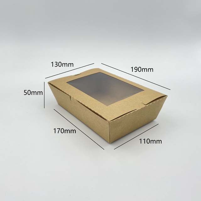 900ml Takeaway Kraft Paper Box With Window